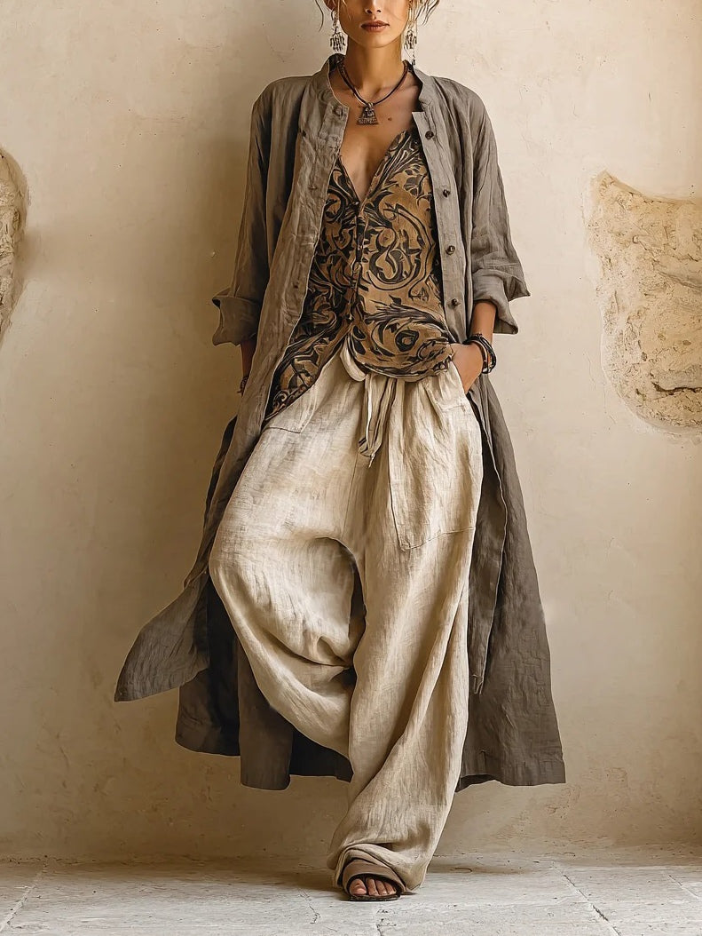 Printed Top Flowing Set for Women