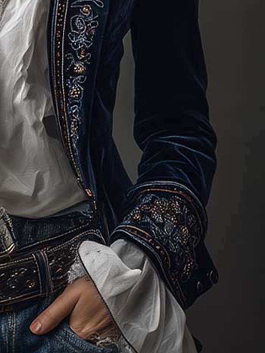 Embroidered Long Coat for Women