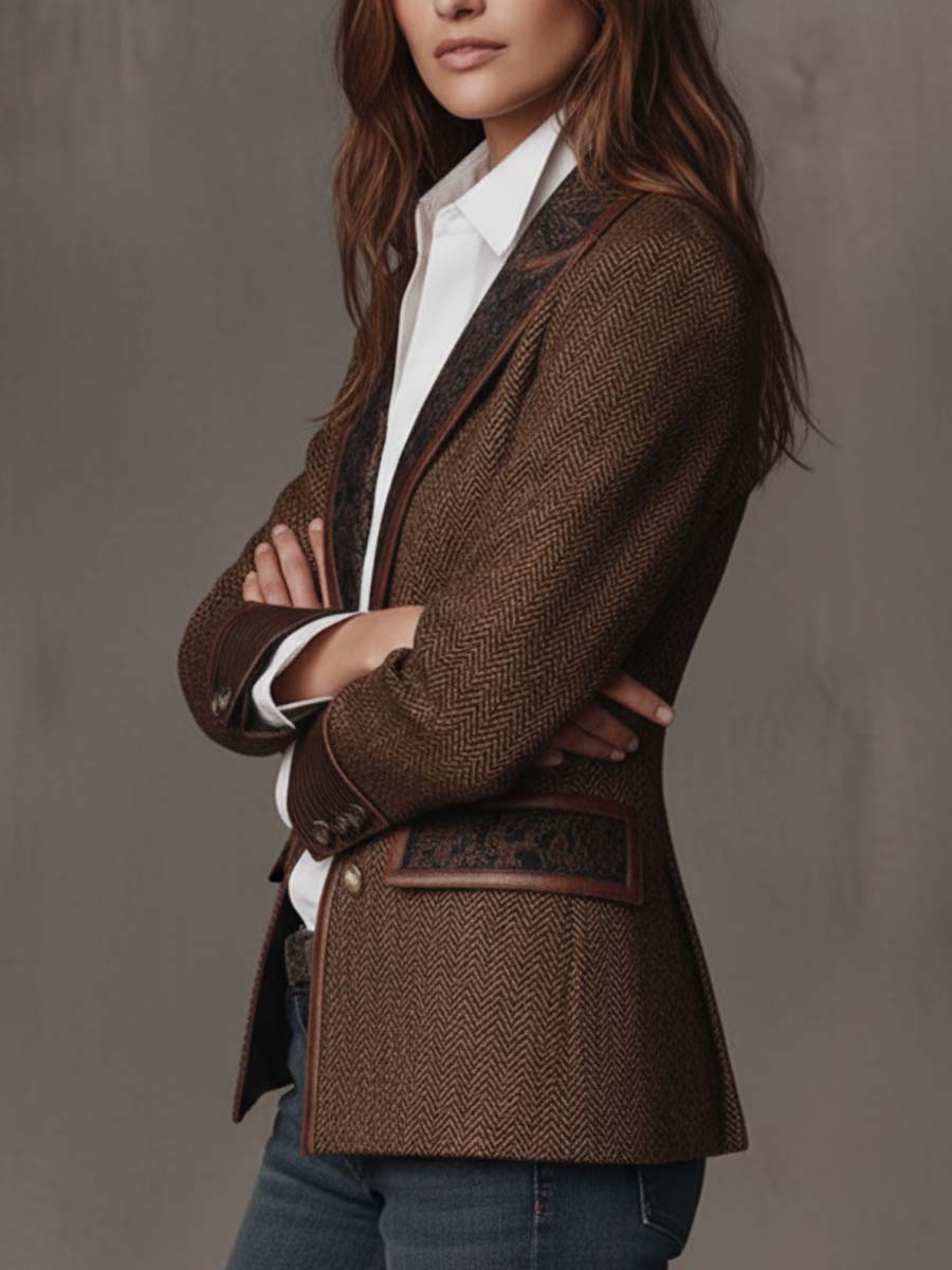 Printed Panel Blazer For Women