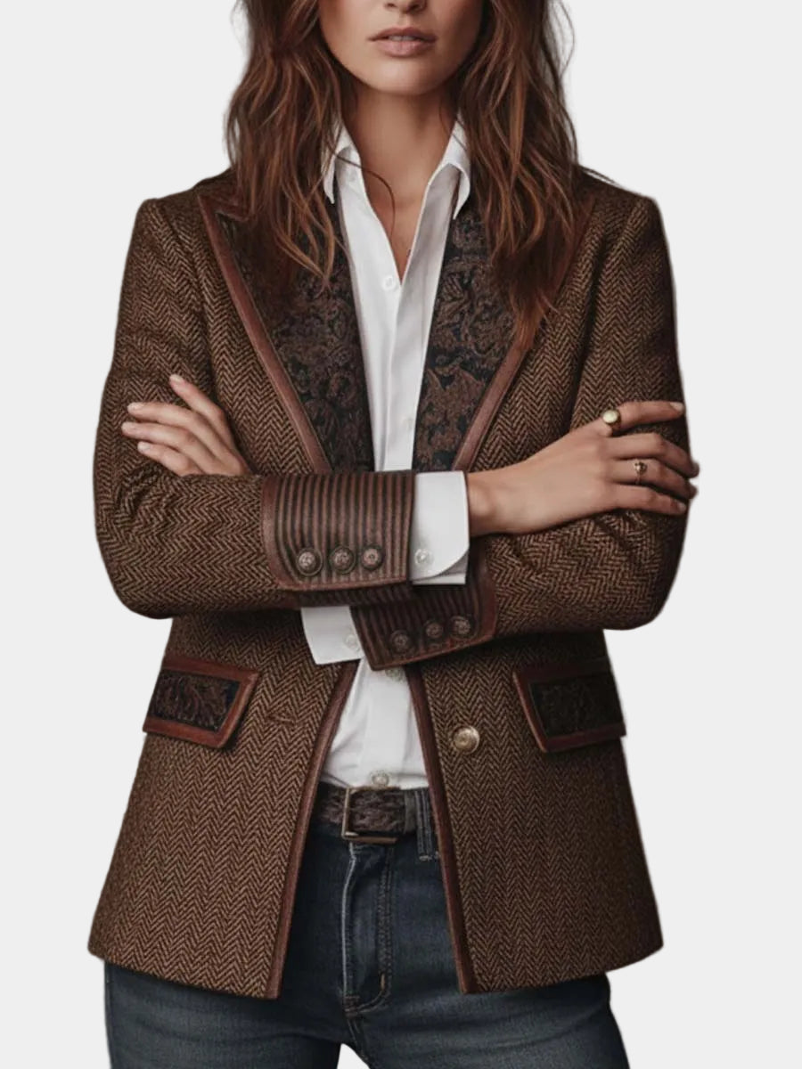Printed Panel Blazer For Women