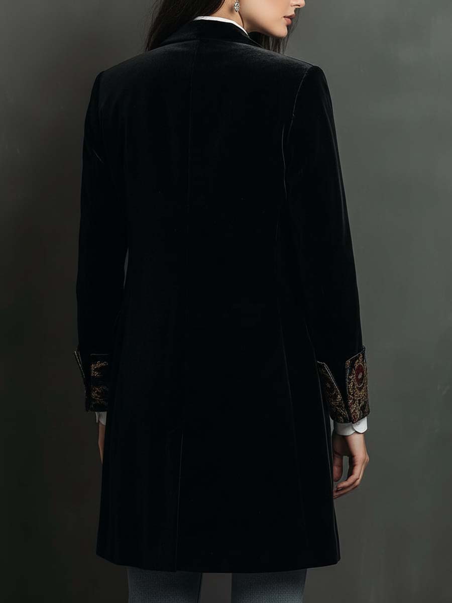Baroque Print Slim Coat for Women