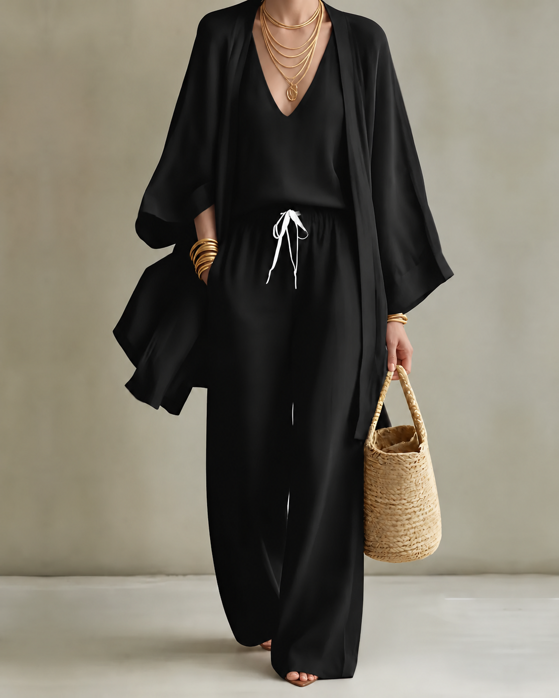 Open-Front Three-Piece Set for Women