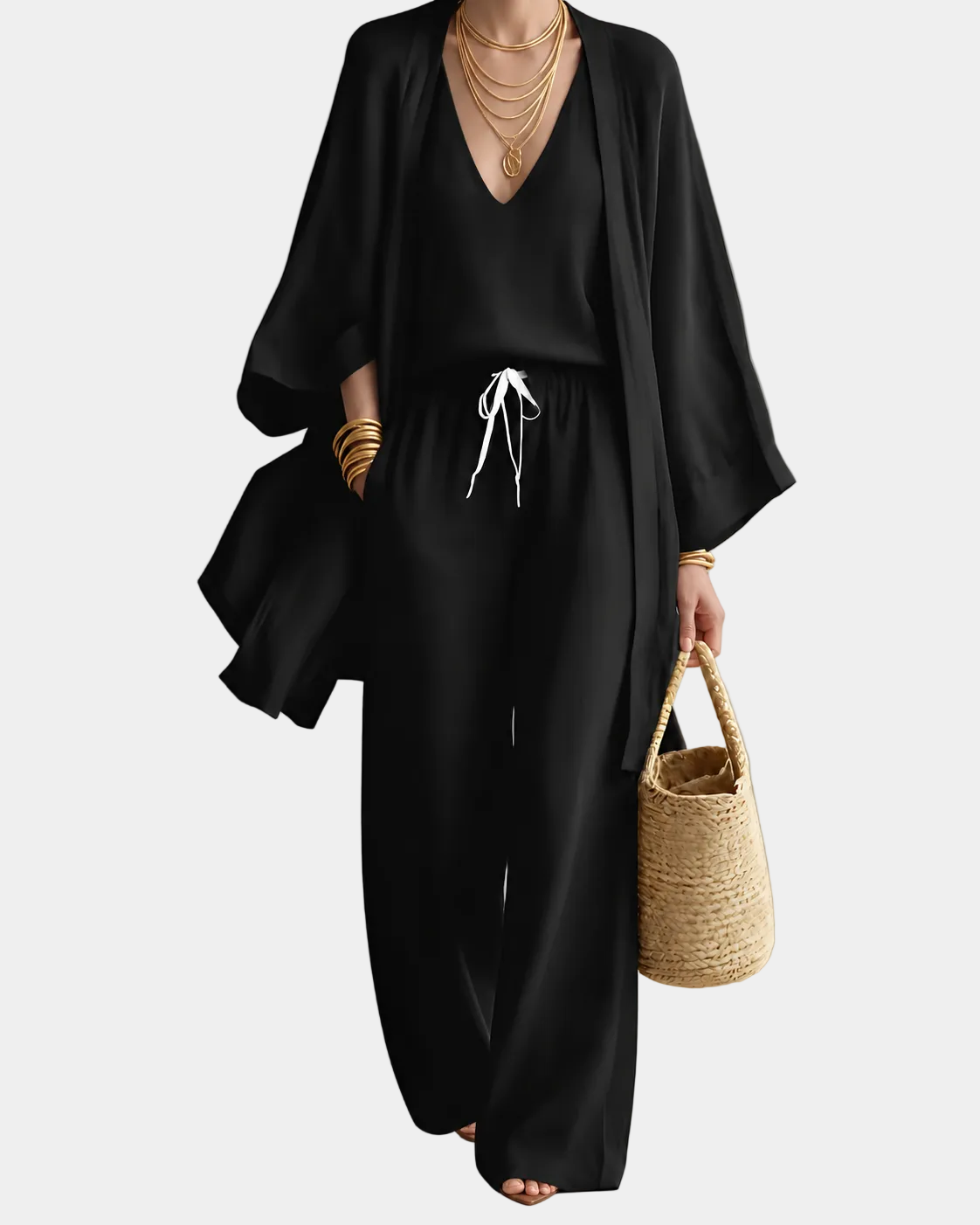 Open-Front Three-Piece Set for Women