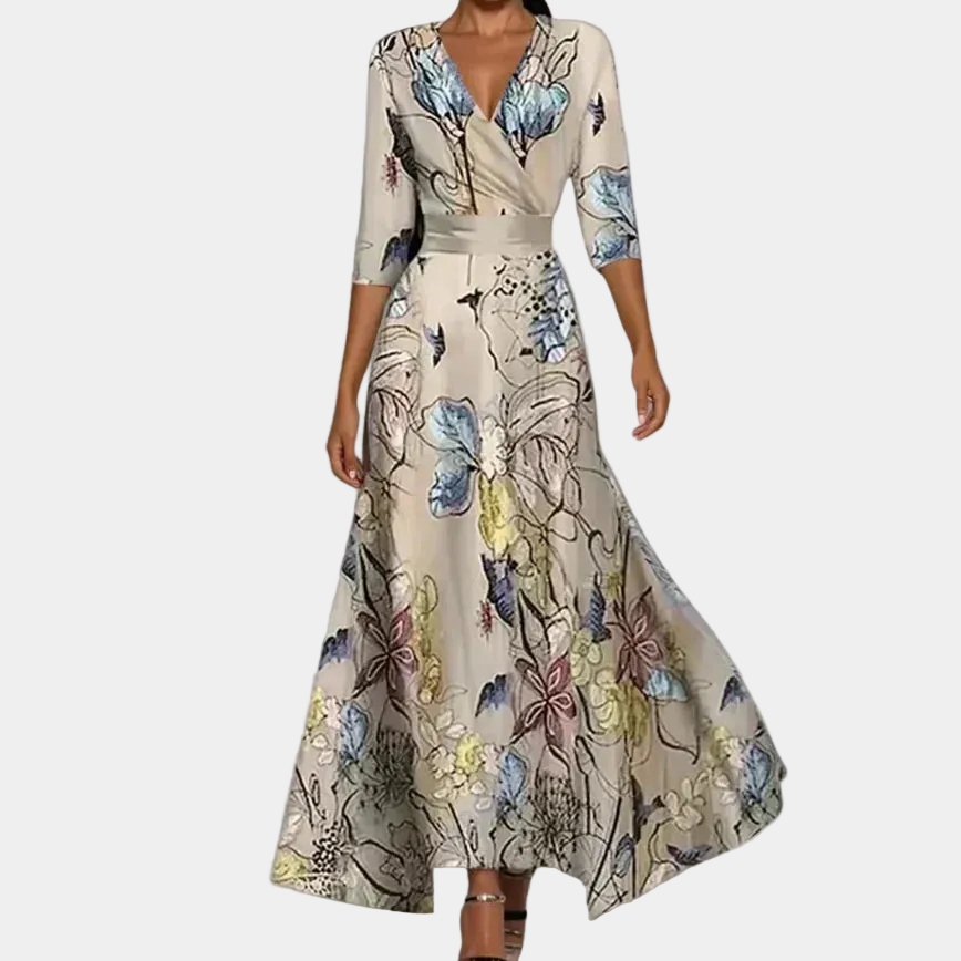 Floral Waist Wrap Dress for Women