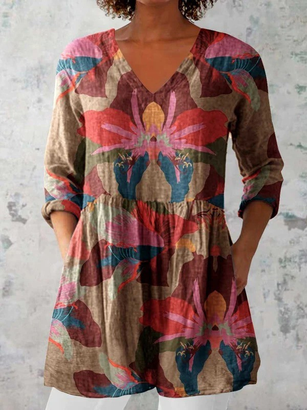 Versatile Flow V-Neck Blouse for Women