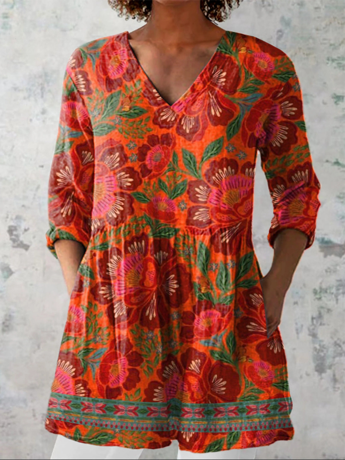 Airy Drape V-Neck Blouse for Women