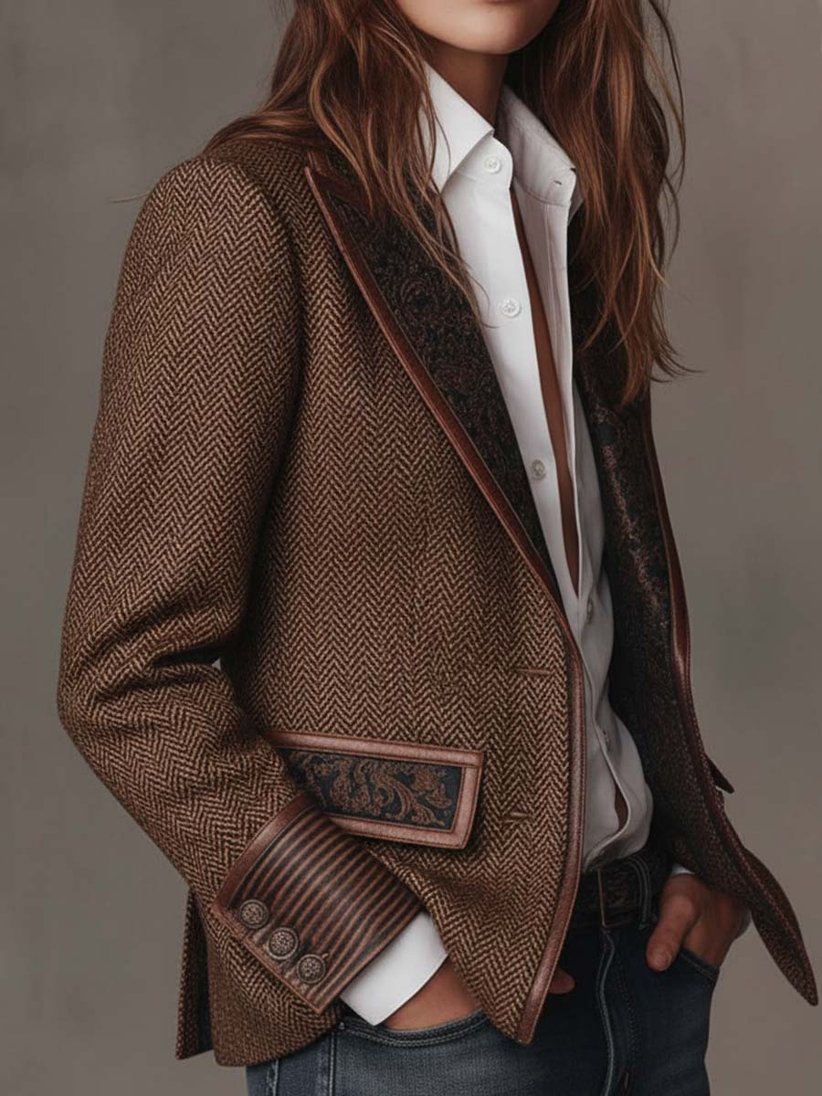 Printed Panel Blazer For Women