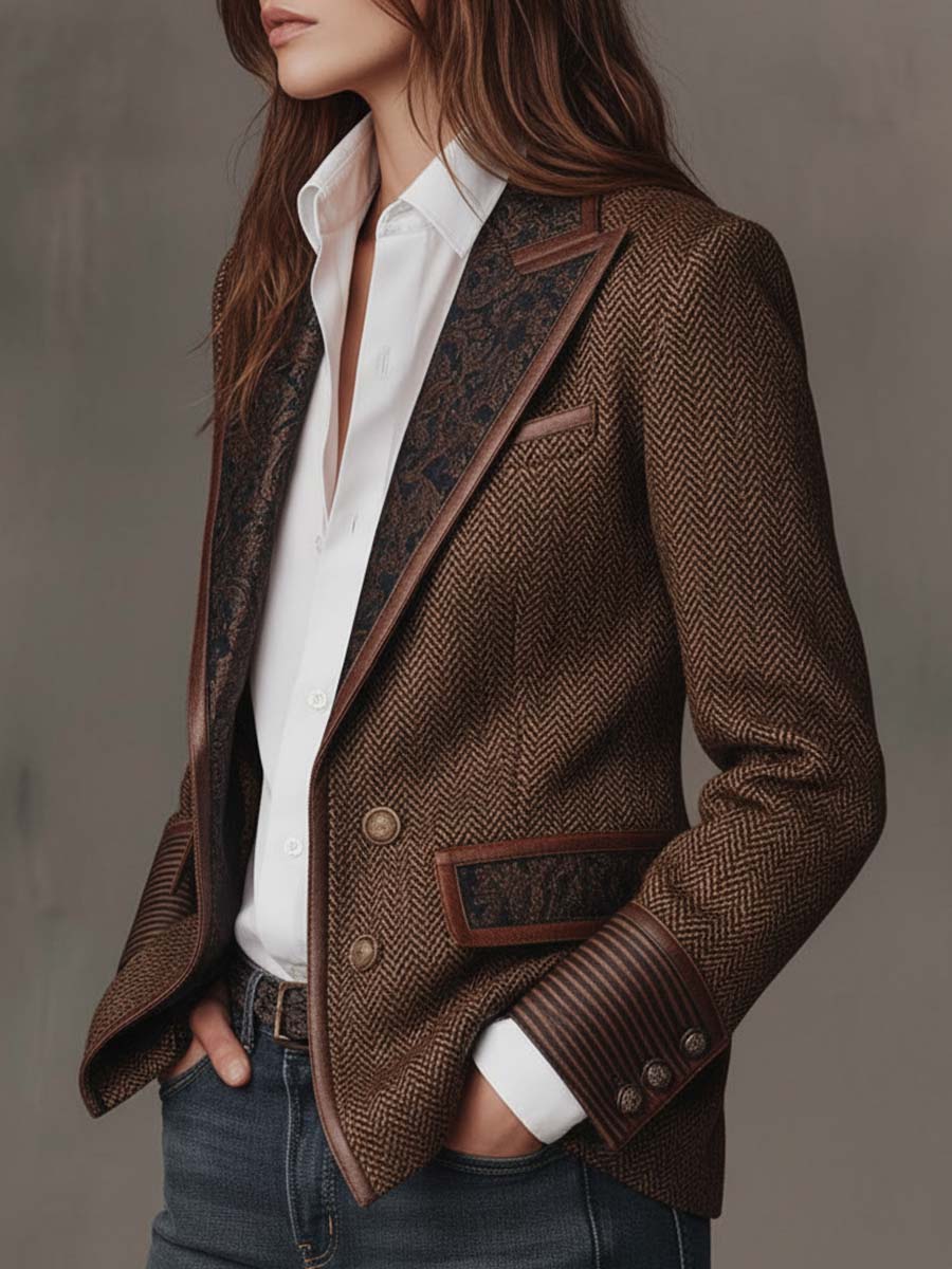 Printed Panel Blazer For Women