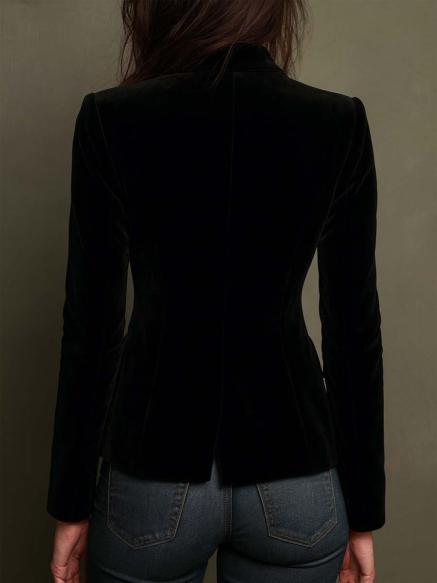 Embroidered Button Front Coat for Women
