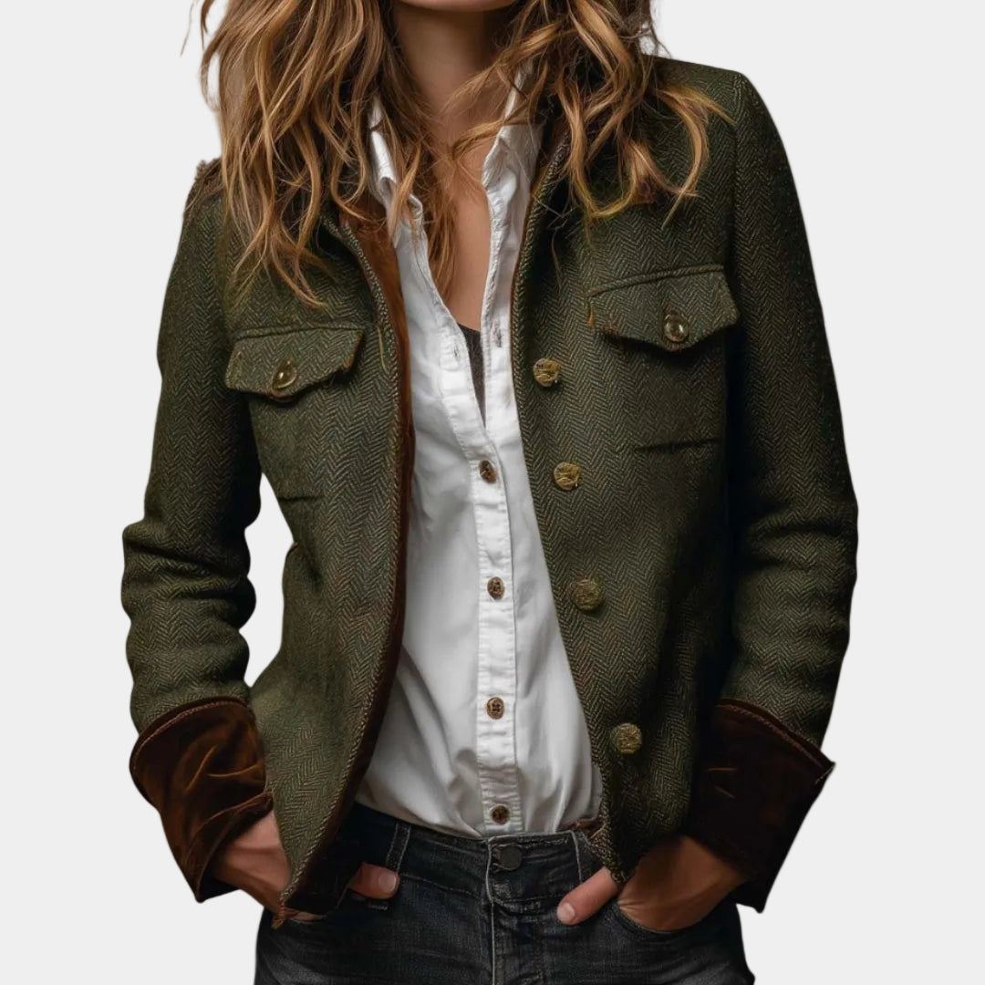 Textured Velvet Cuff Jacket for Women