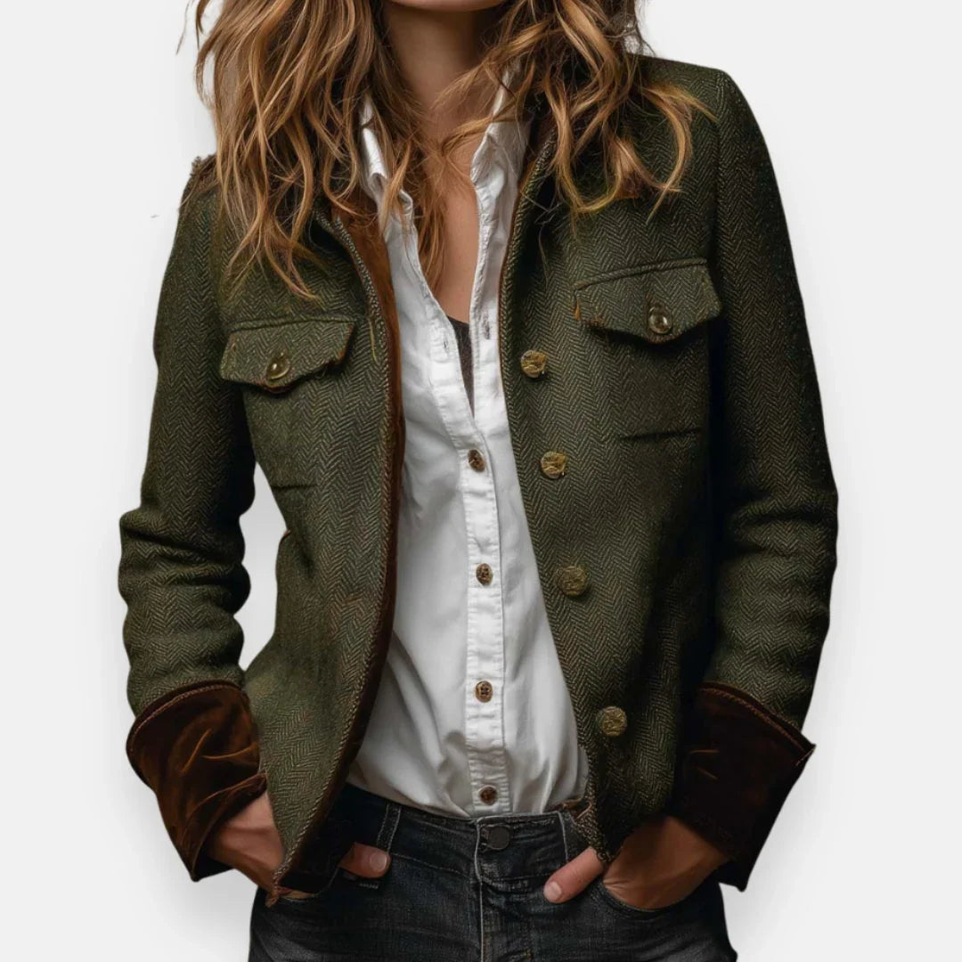 Textured Velvet Cuff Jacket for Women