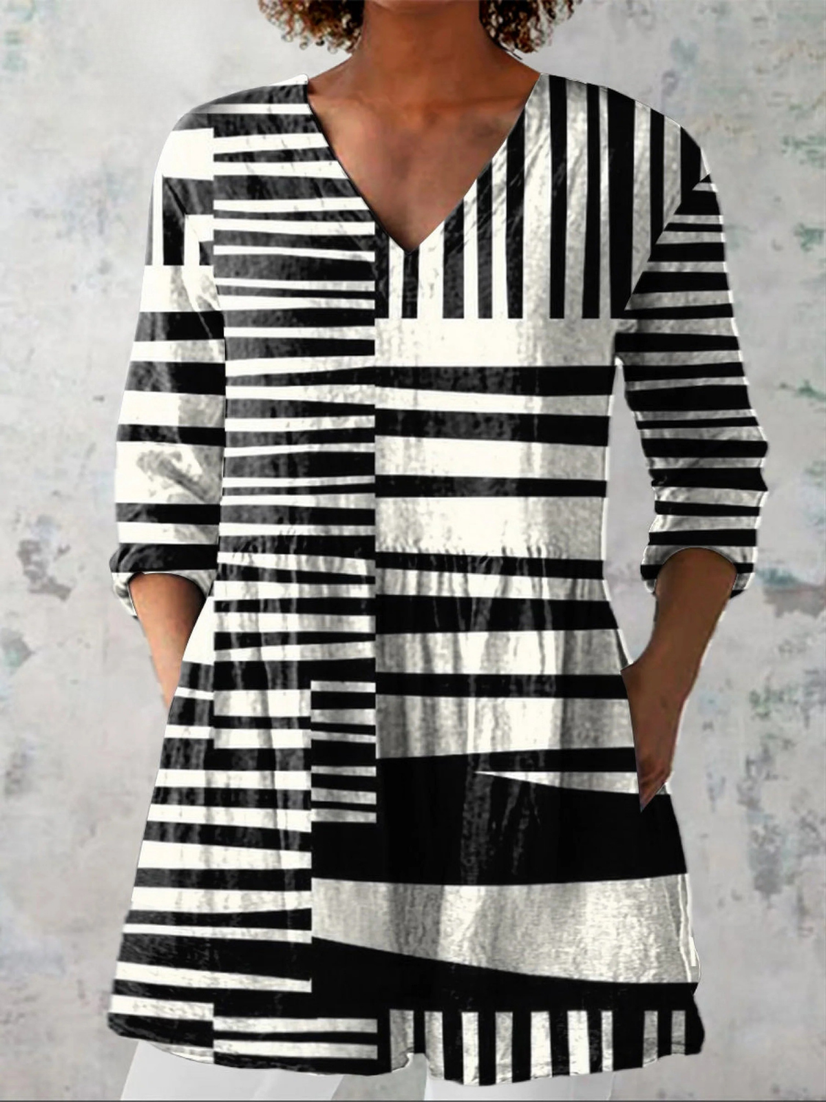 Loose Fit V-Neck Blouse for Women