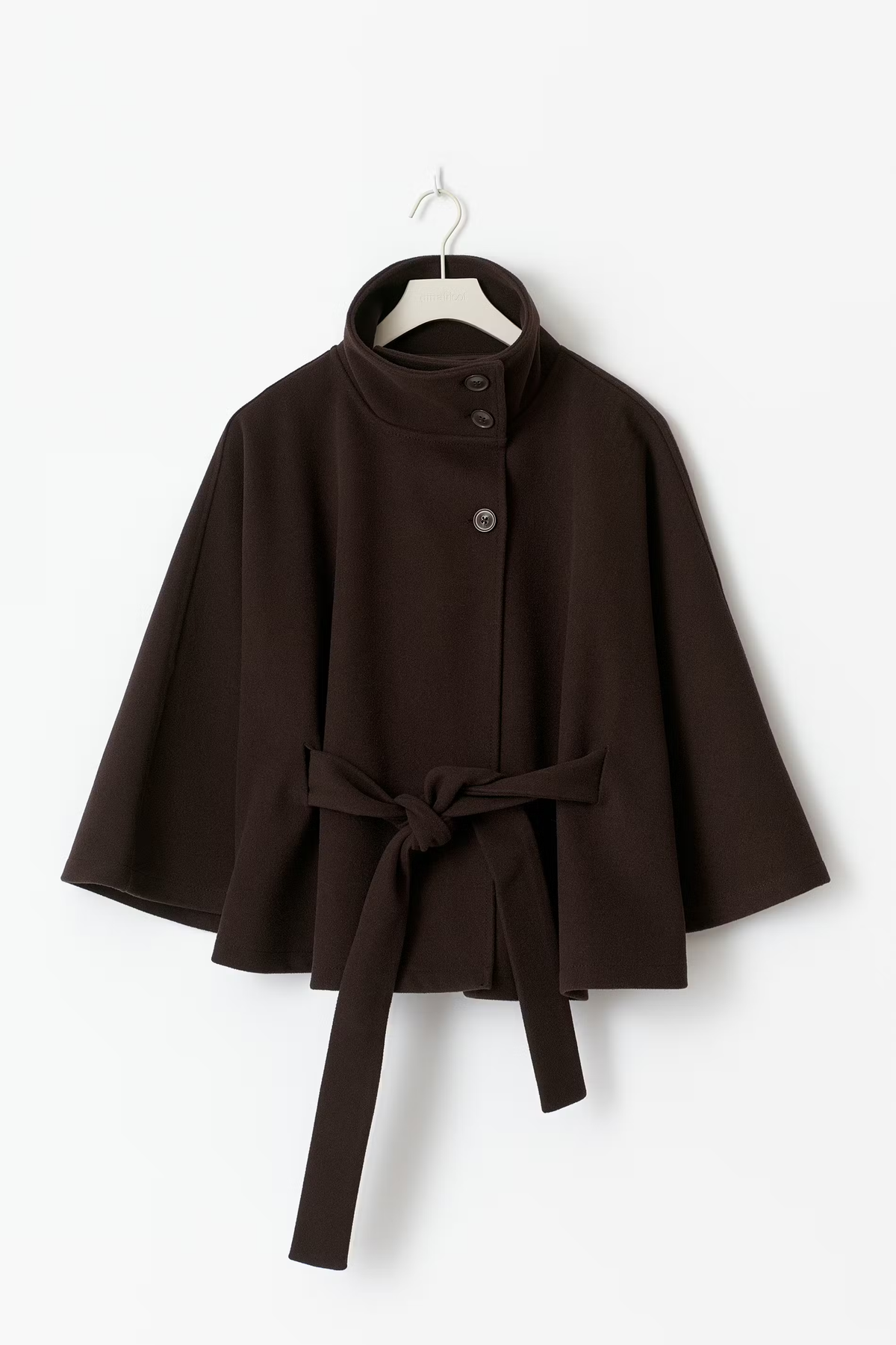 Waist Belt High Collar Coat for Women