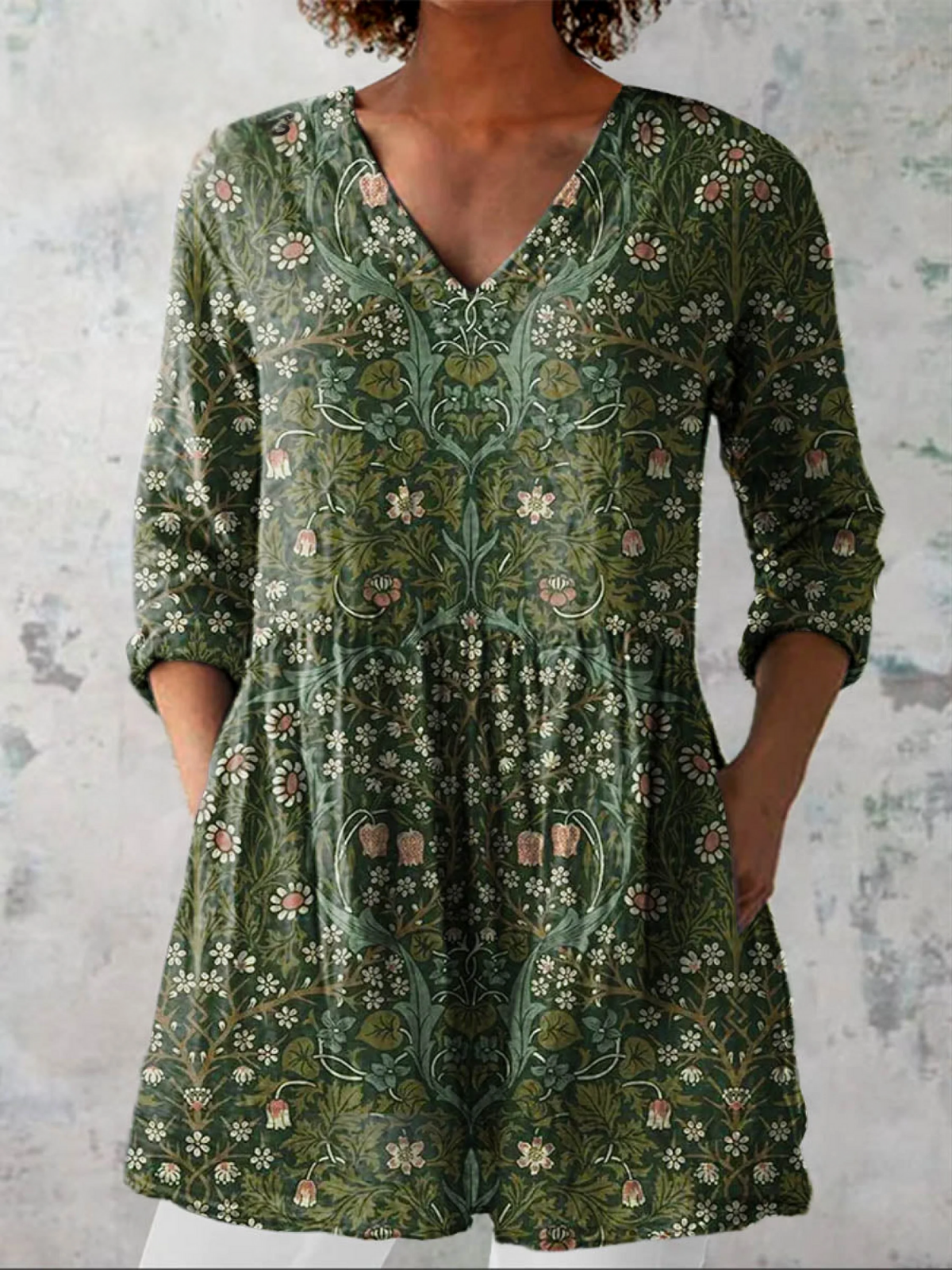 Refined Flow V-Neck Blouse for Women