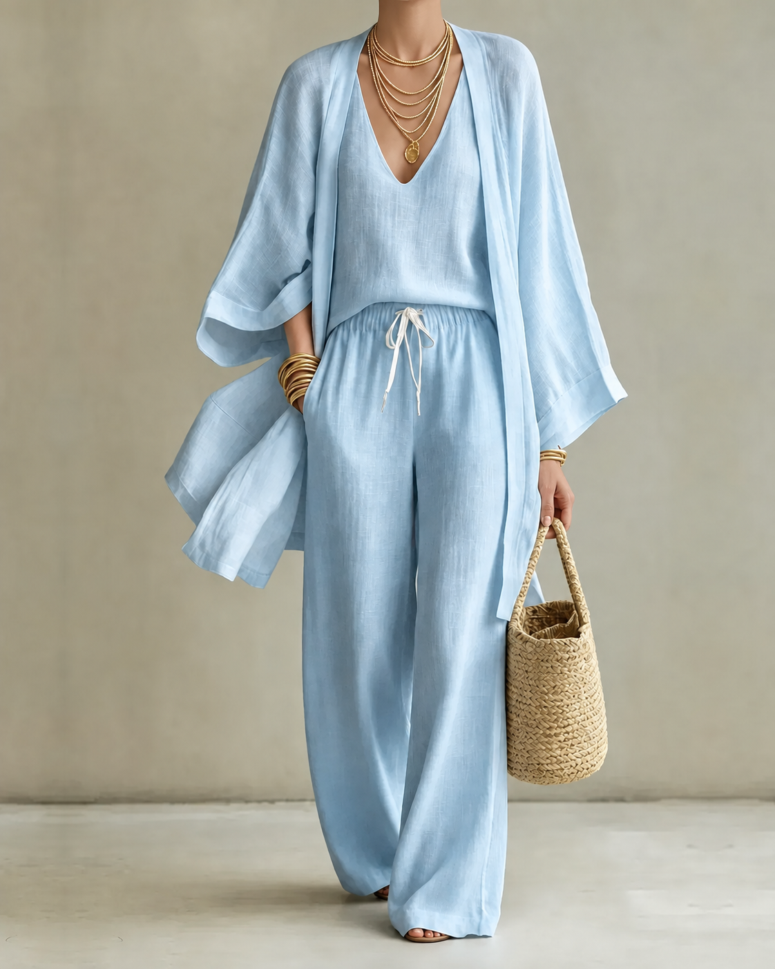 Open-Front Three-Piece Set for Women