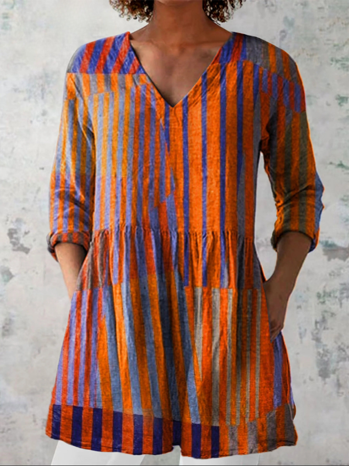 Fluid Silhouette V-Neck Blouse for Women