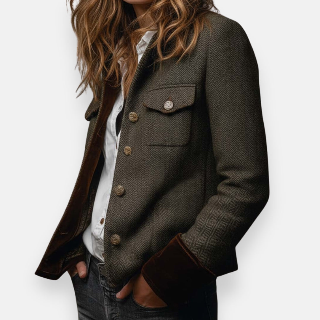 Textured Velvet Cuff Jacket for Women