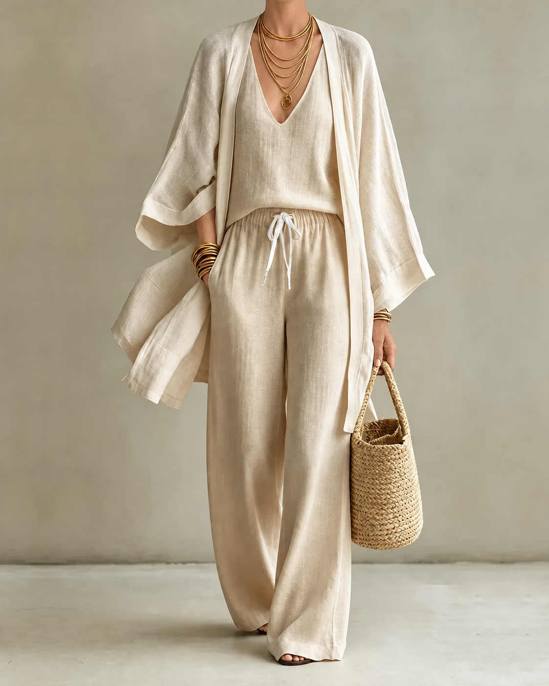 Open-Front Three-Piece Set for Women
