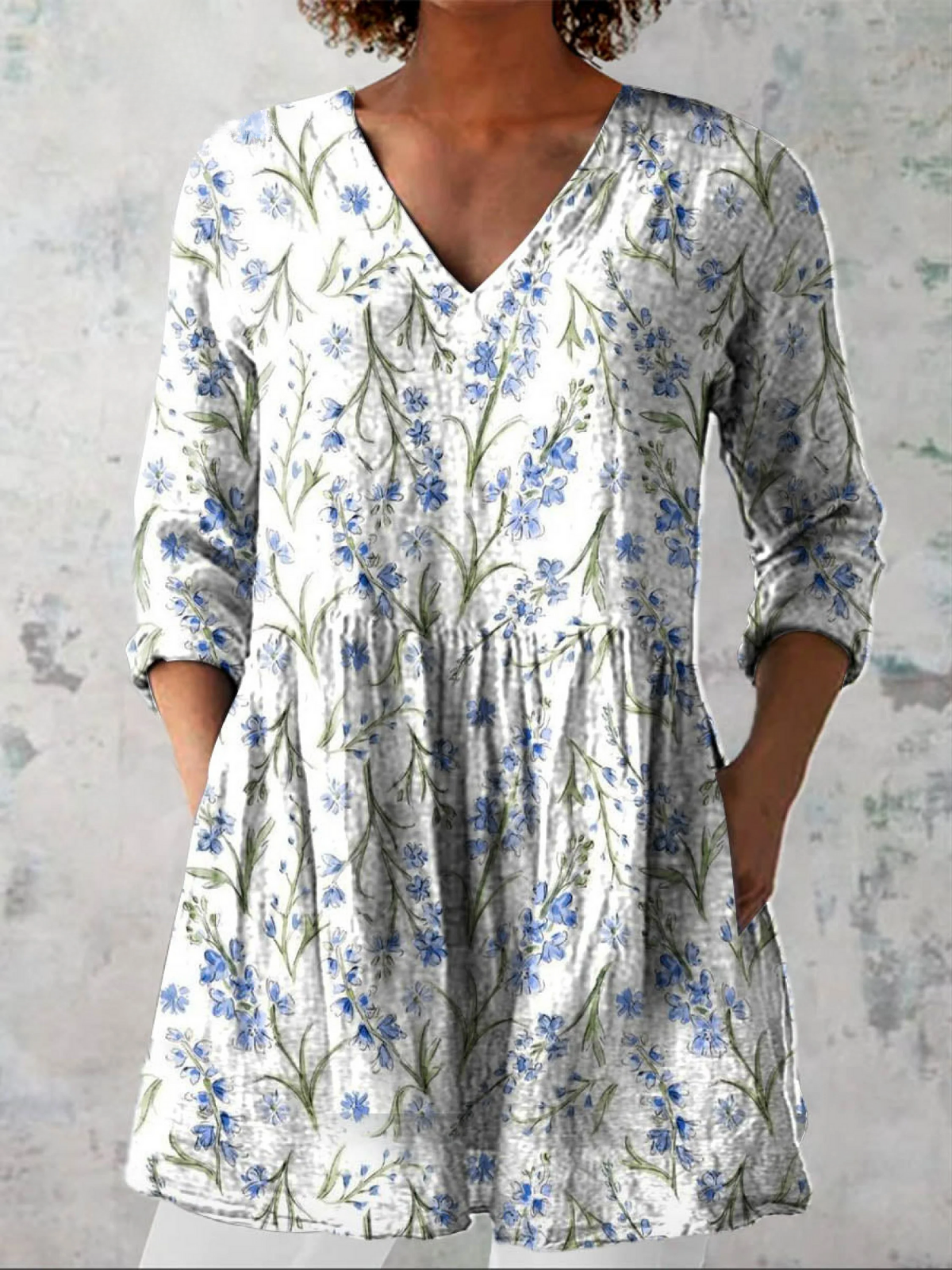 Feminine Flow V-Neck Blouse for Women