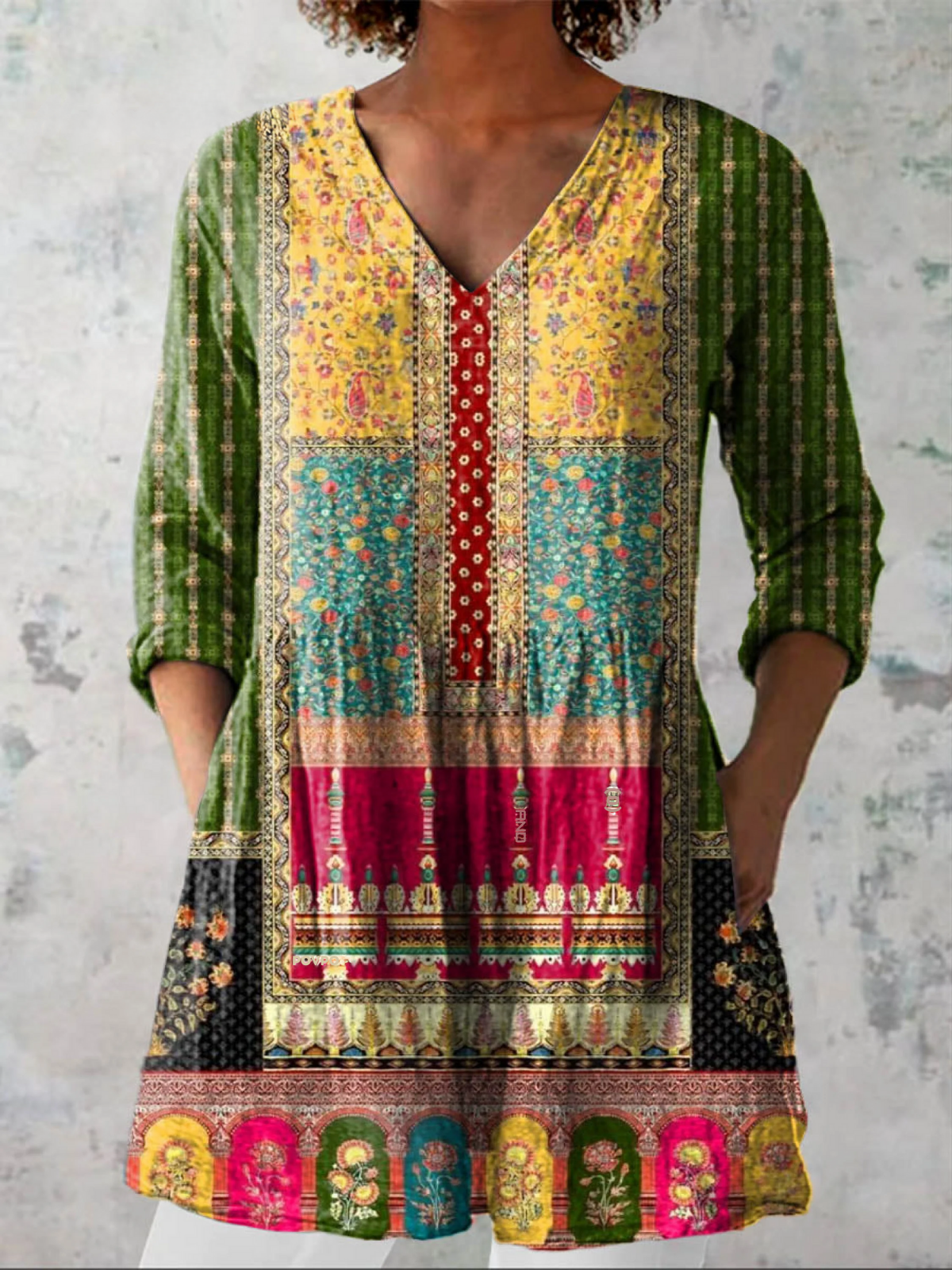 Feminine Silhouette V-Neck Blouse for Women