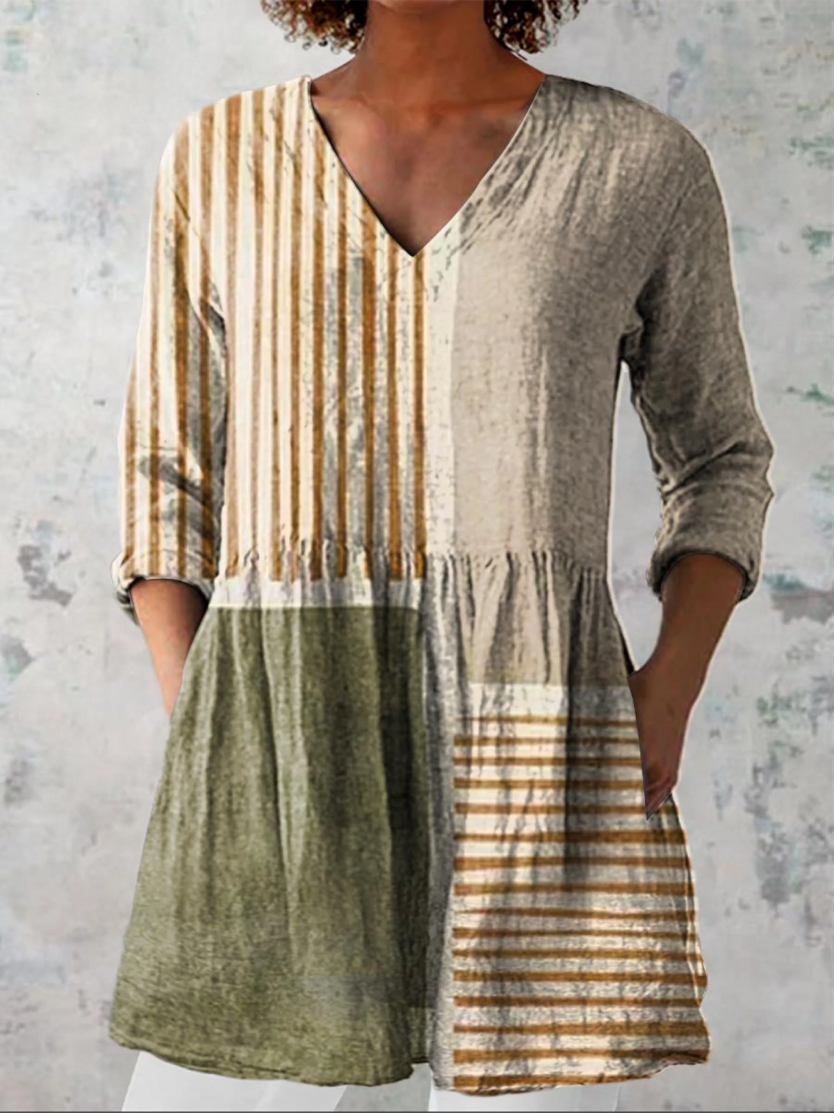 Airy Longline V-Neck Blouse for Women