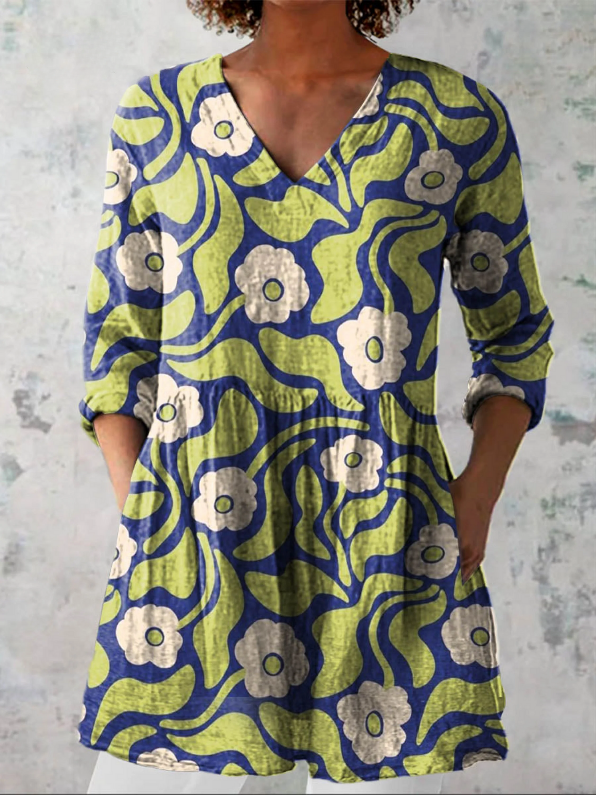 Classic Flow V-Neck Blouse for Women