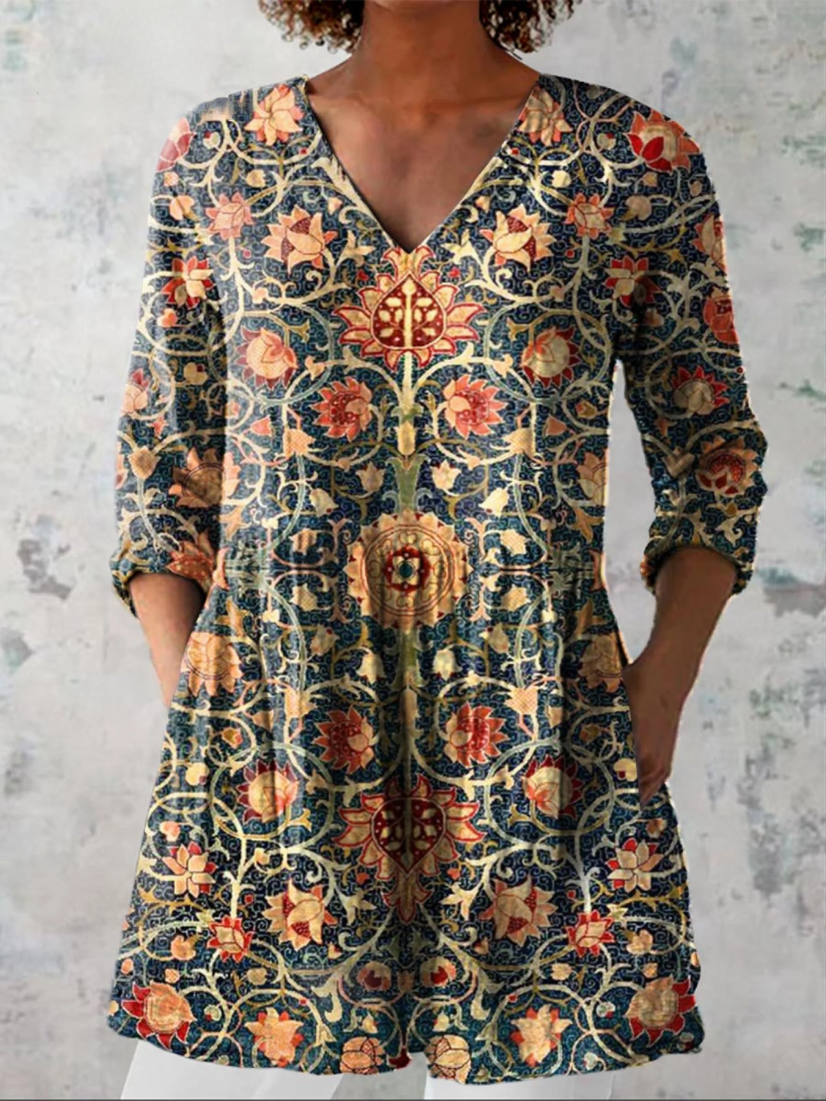 Graceful Silhouette V-Neck Blouse for Women