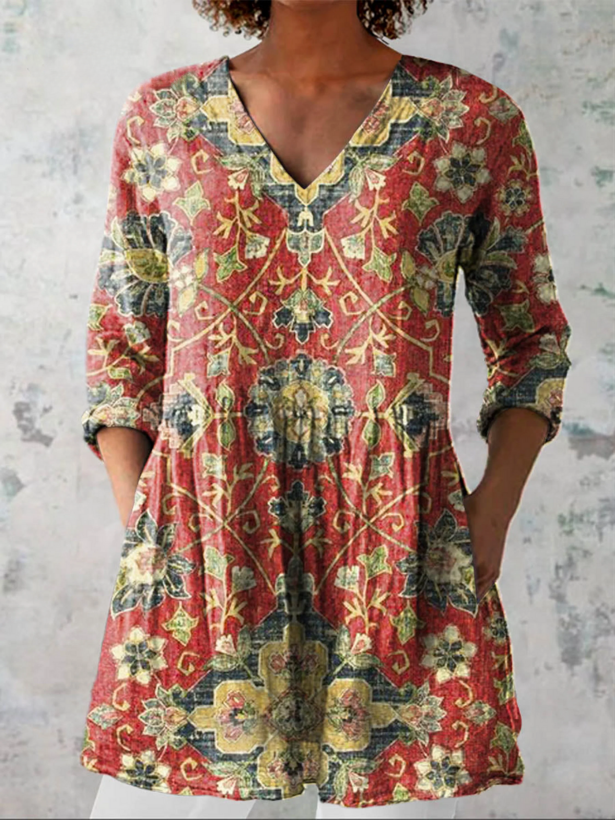 Elegant Silhouette V-Neck Blouse for Women