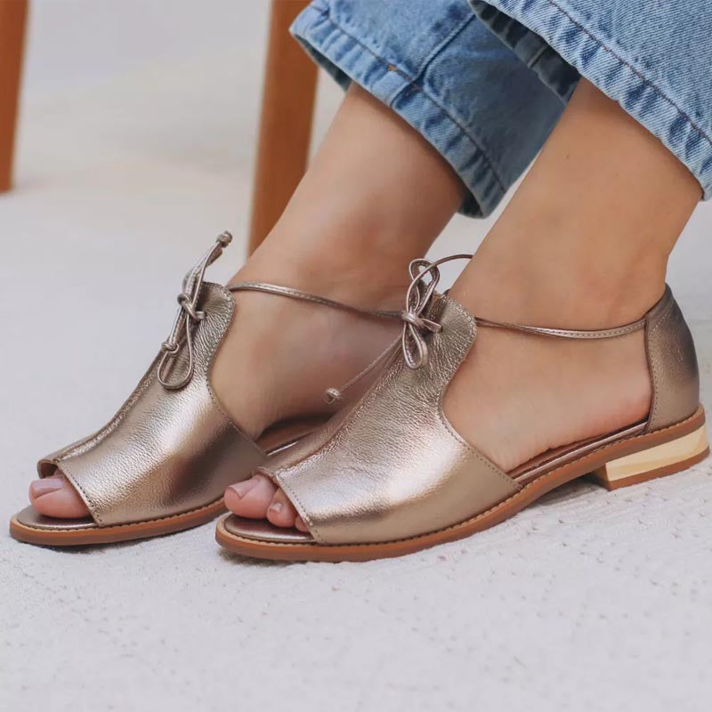 Open-Toe Bow Strap Sandals for Women