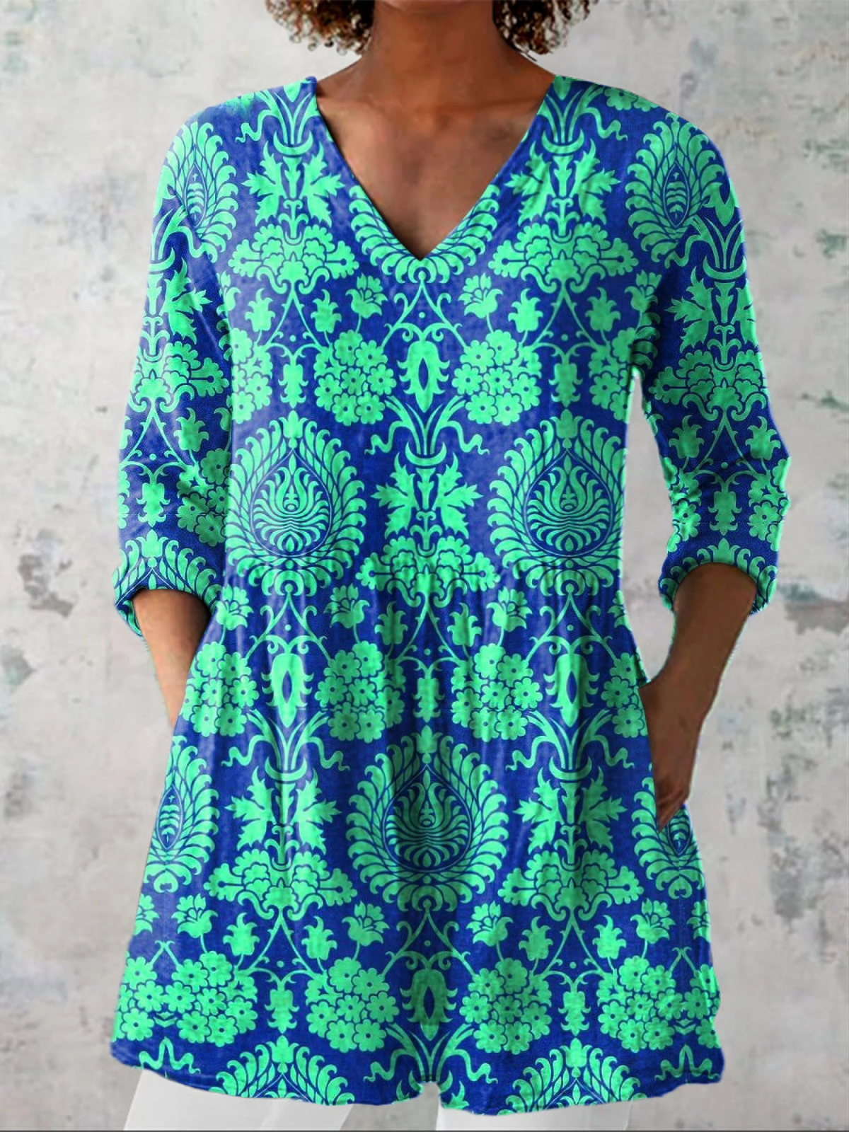 Graceful Flow V-Neck Blouse for Women