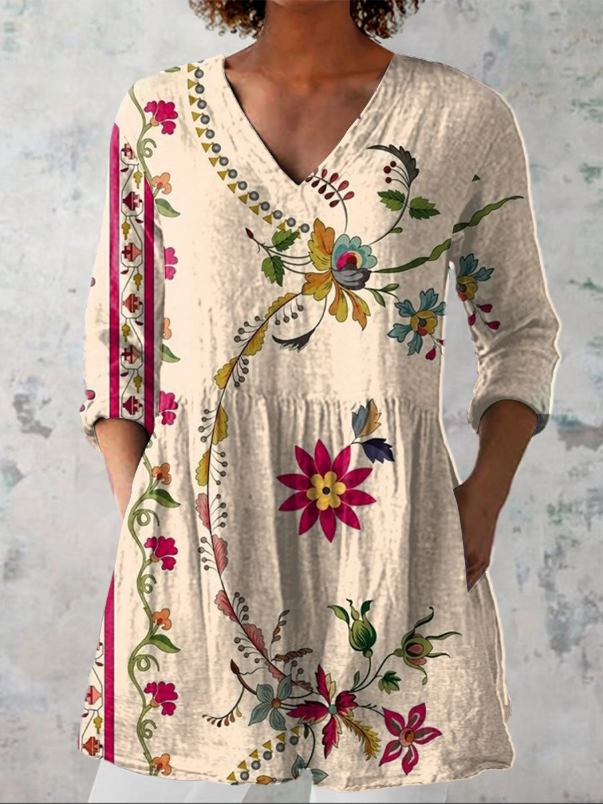 Versatile Drape V-Neck Blouse for Women