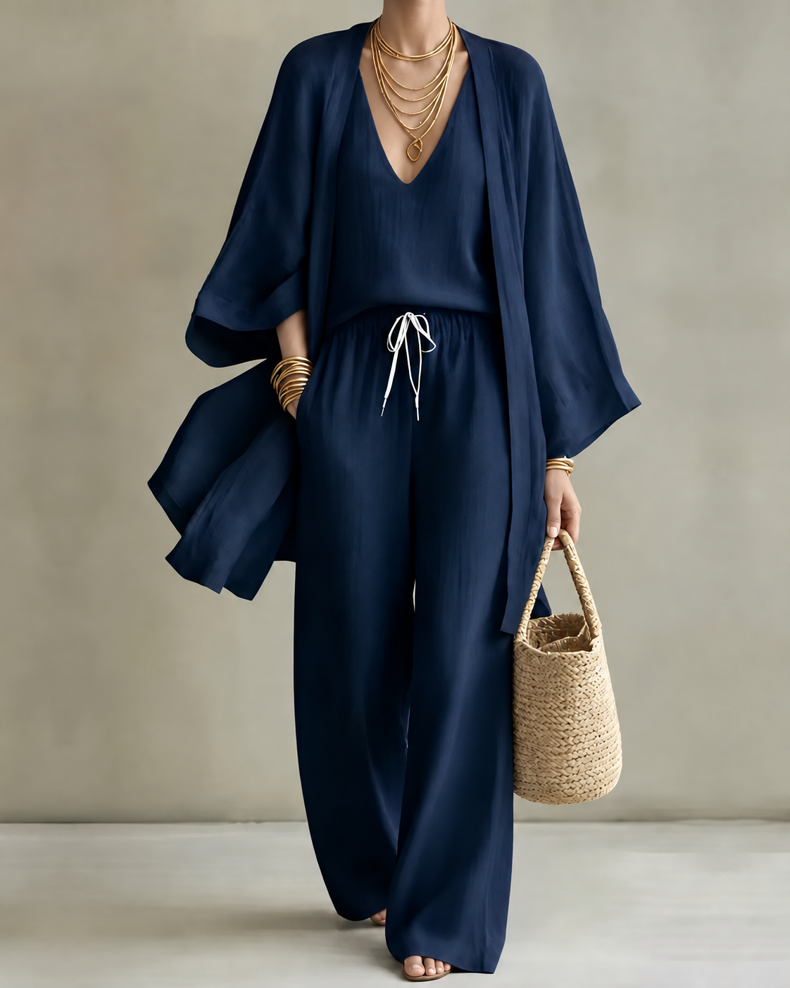 Open-Front Three-Piece Set for Women