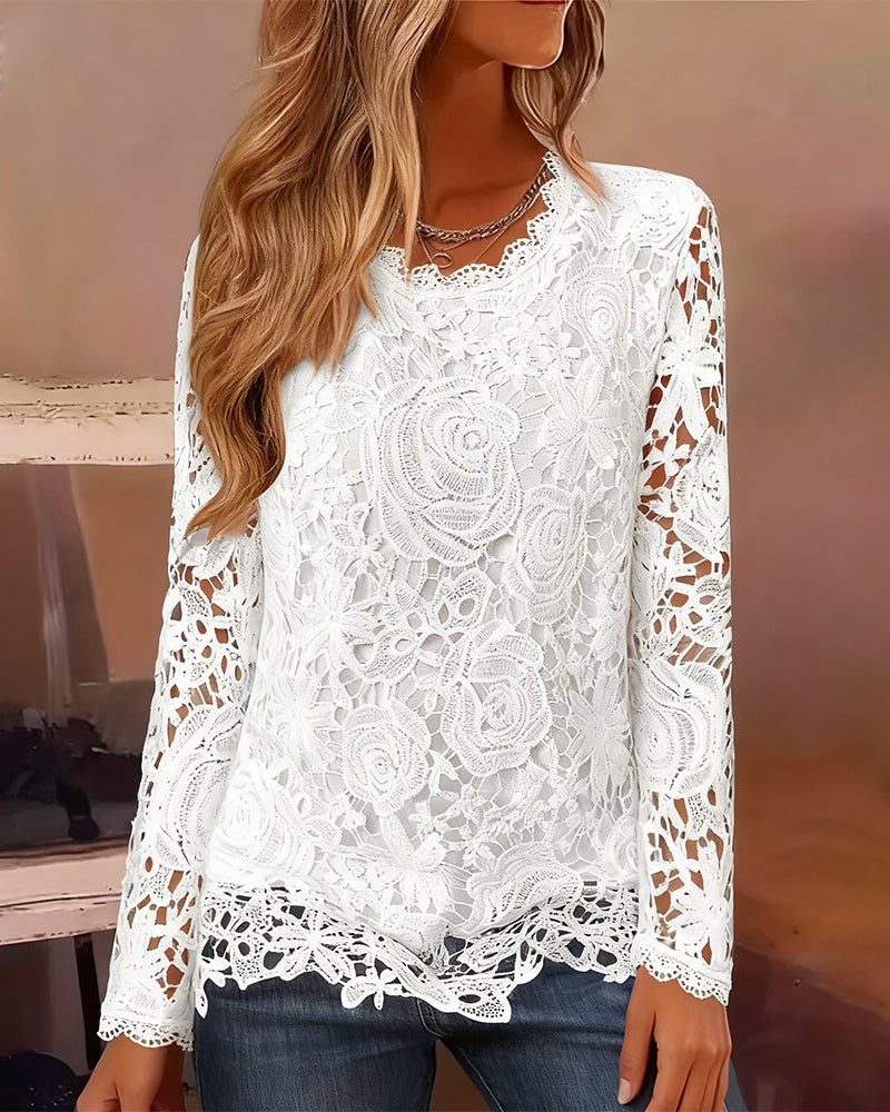 Long Sleeve Lace Top for Women