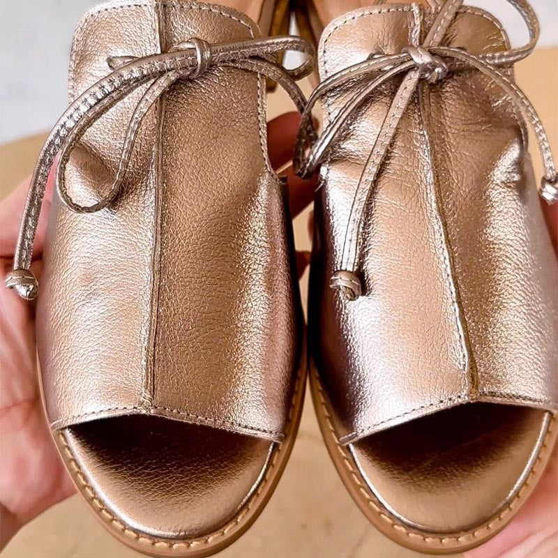 Open-Toe Bow Strap Sandals for Women