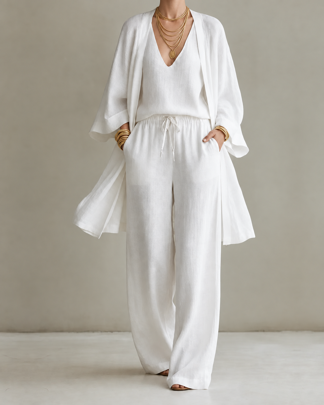 Open-Front Three-Piece Set for Women