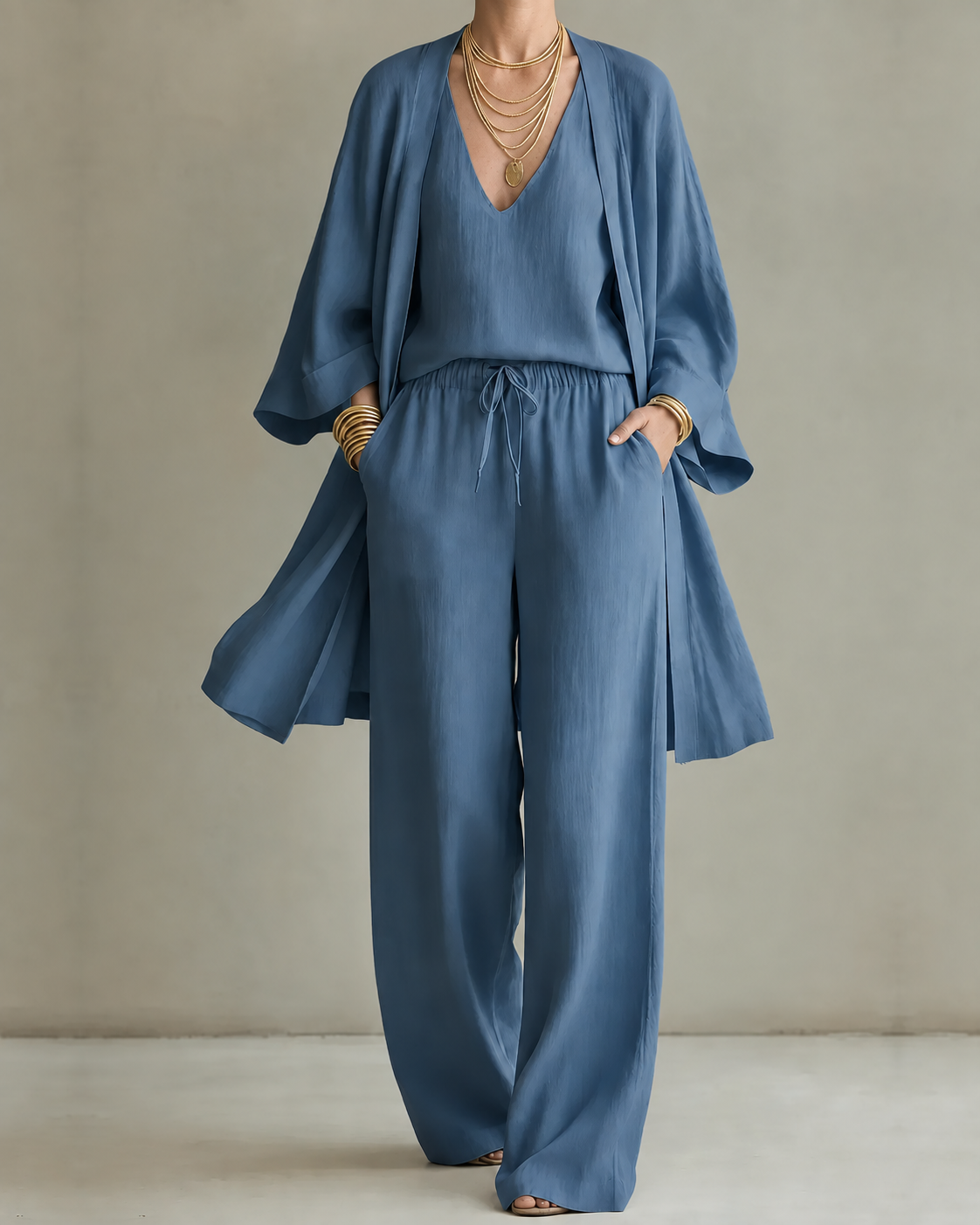 Open-Front Three-Piece Set for Women