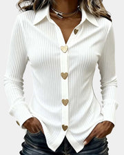 Lapel Collar Button Shirt for Women