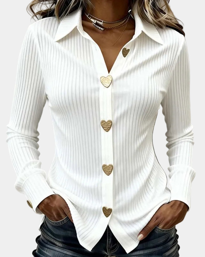 Lapel Collar Button Shirt for Women