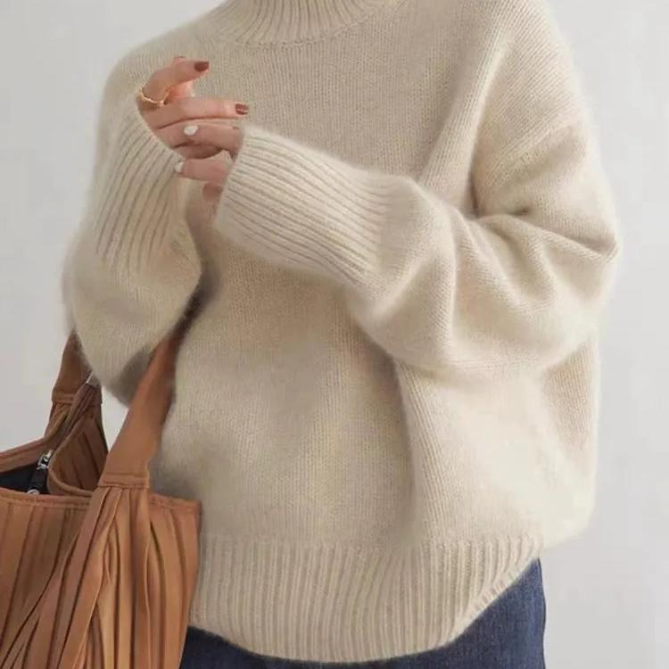 Loose Fit Roll Neck Sweater for Women