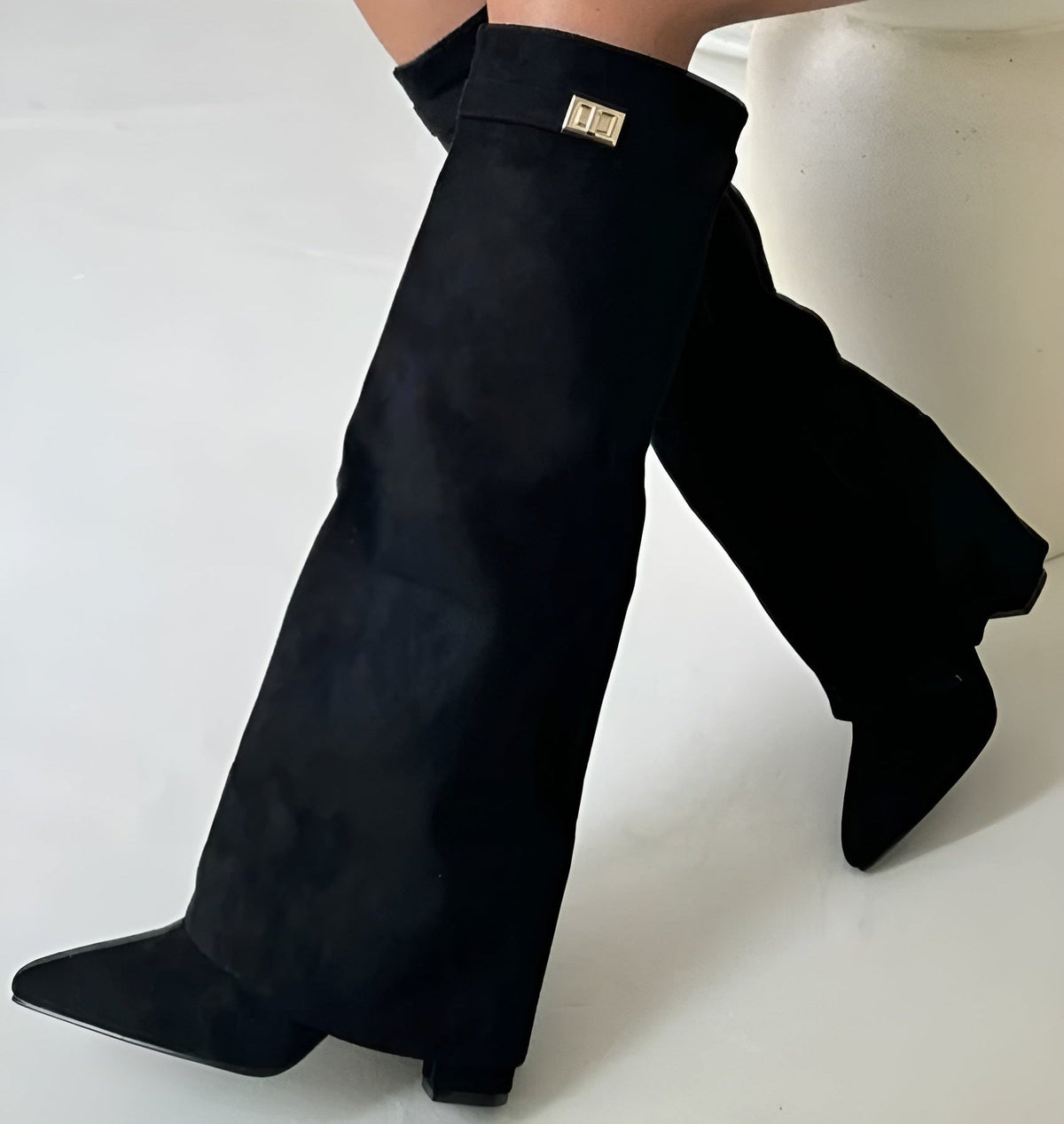 Knee-High Boots with Block Heel for Women
