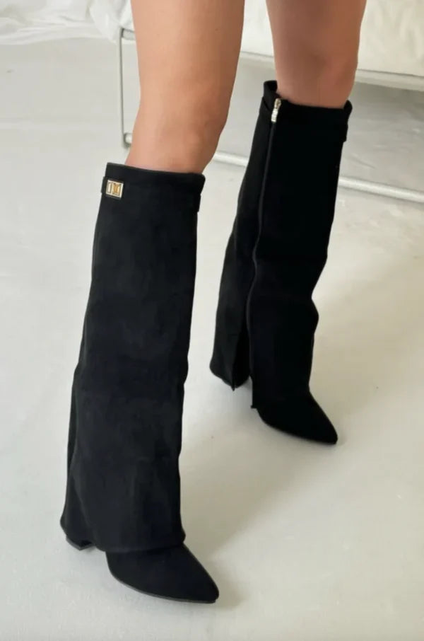 Knee-High Boots with Block Heel for Women