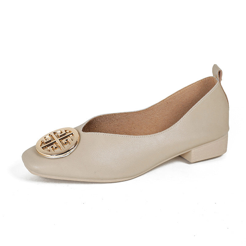 Slip-On Square-Toe Flats for Women