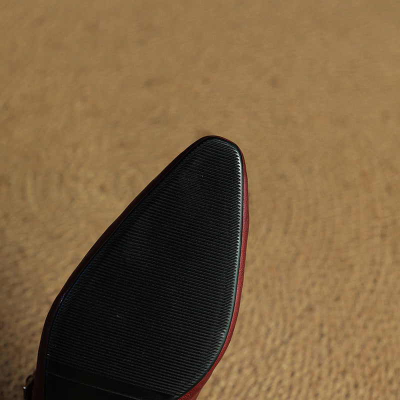 Adjustable Strap Leather Mules for Women