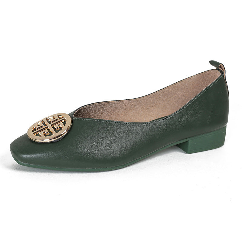 Slip-On Square-Toe Flats for Women