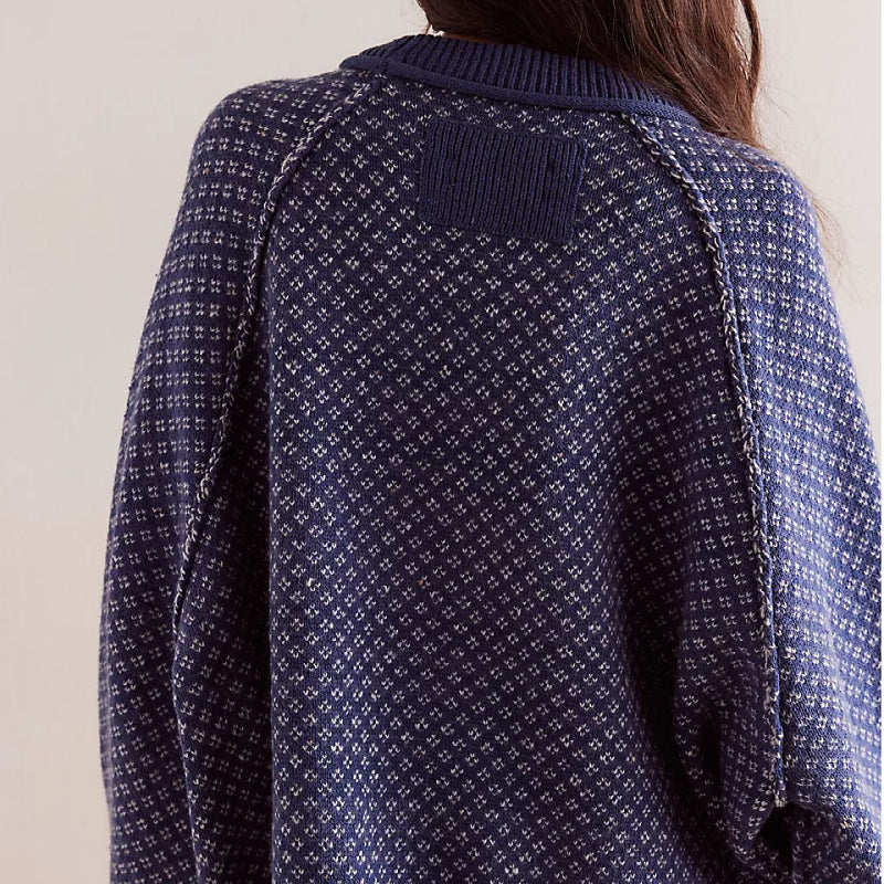 Relaxed Knit Round Neck Sweater for Women