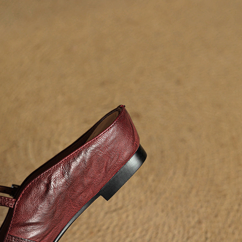 Adjustable Strap Leather Mules for Women