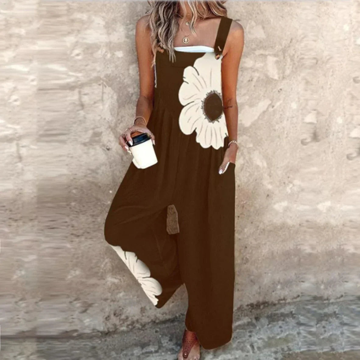 Floral Print Overalls for Women