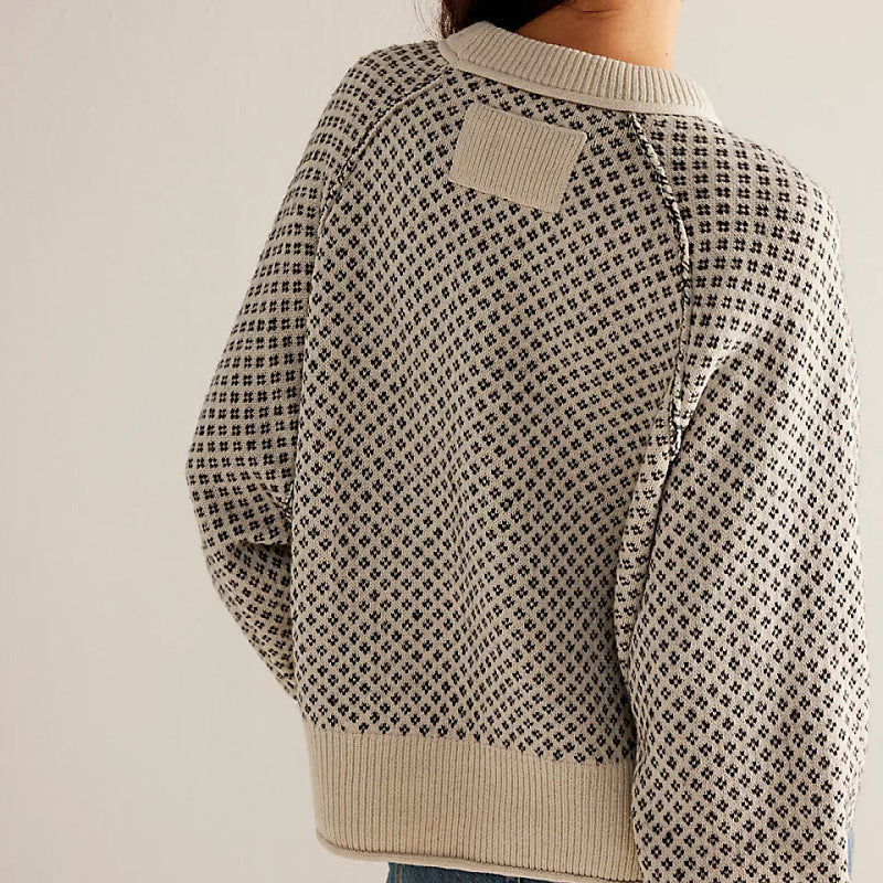 Relaxed Knit Round Neck Sweater for Women