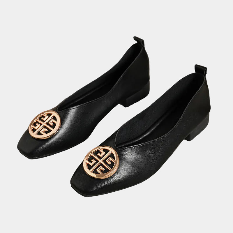 Slip-On Square-Toe Flats for Women