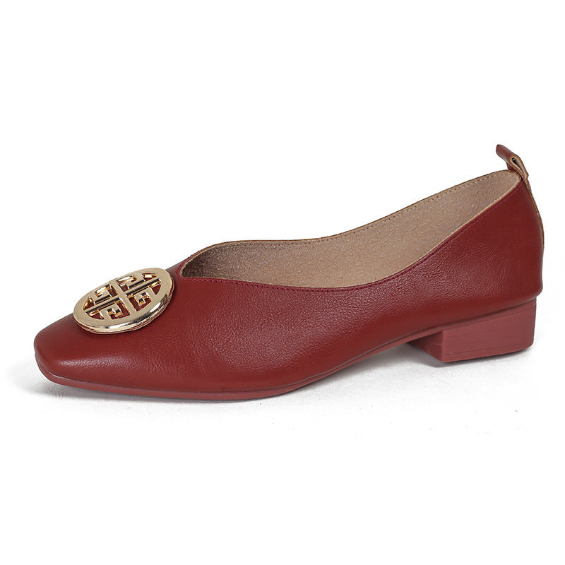 Slip-On Square-Toe Flats for Women